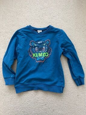 Kenzo Kids Bright Blue Tiger Logo Sweatshirt